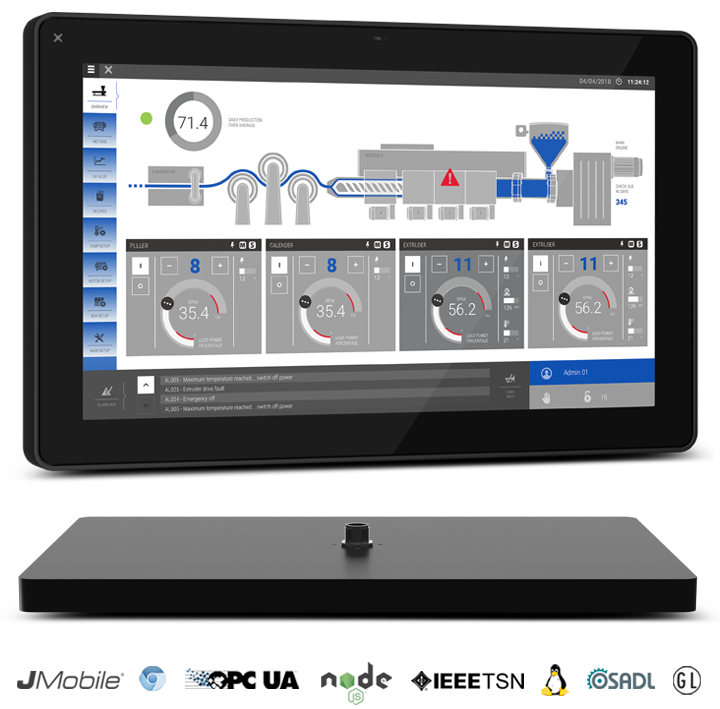 Kraus & Naimer Controls KN-C 700 Plug & Play Serie HMI Touchpanels mit passendem Zubehör wie Halterungen und Anschlusskabel